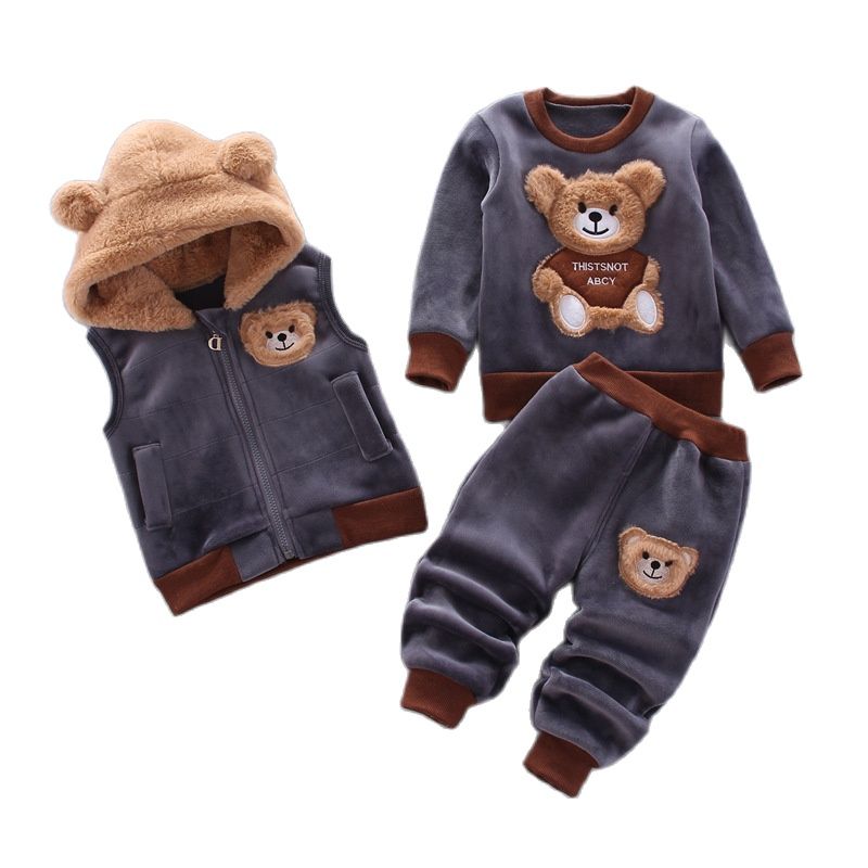 Winter Clothing 1 Year Old - 赤ちゃん男の子と女の子服セット Tricken フリース子供フード付き上着トップスパンツ 3 個衣装子供幼児暖かい衣装スーツ