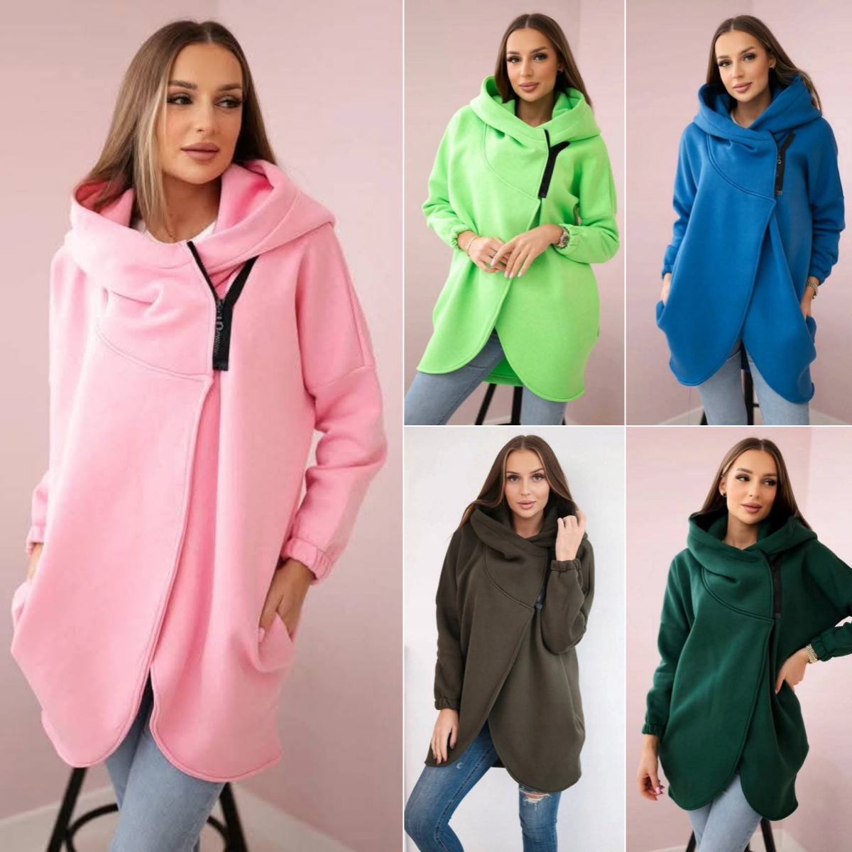 Winter Clothing Colors 2026 - SKMY ソリッド8色 2026年秋新作 フード付きスポーツパーカー カジュアル長袖ジッパーコート レディースウェア