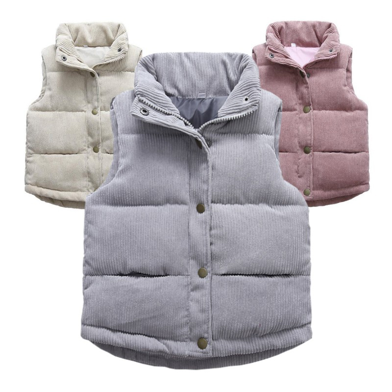 Winter Clothing Boys - 子供用コーデュロイベスト、子供用ウォームジャケット、男の子と女の子のウエストコート、秋と冬のアウトドアスポーツウェア、カジュアルウェア、新しい