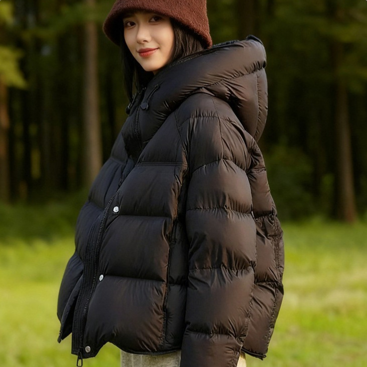 Winter Clothing Colors 2026 - ダウンコットンジャケット女性 2026 新しい冬暖かいショートライト高品質ソリカラー帽子女性の綿コート服