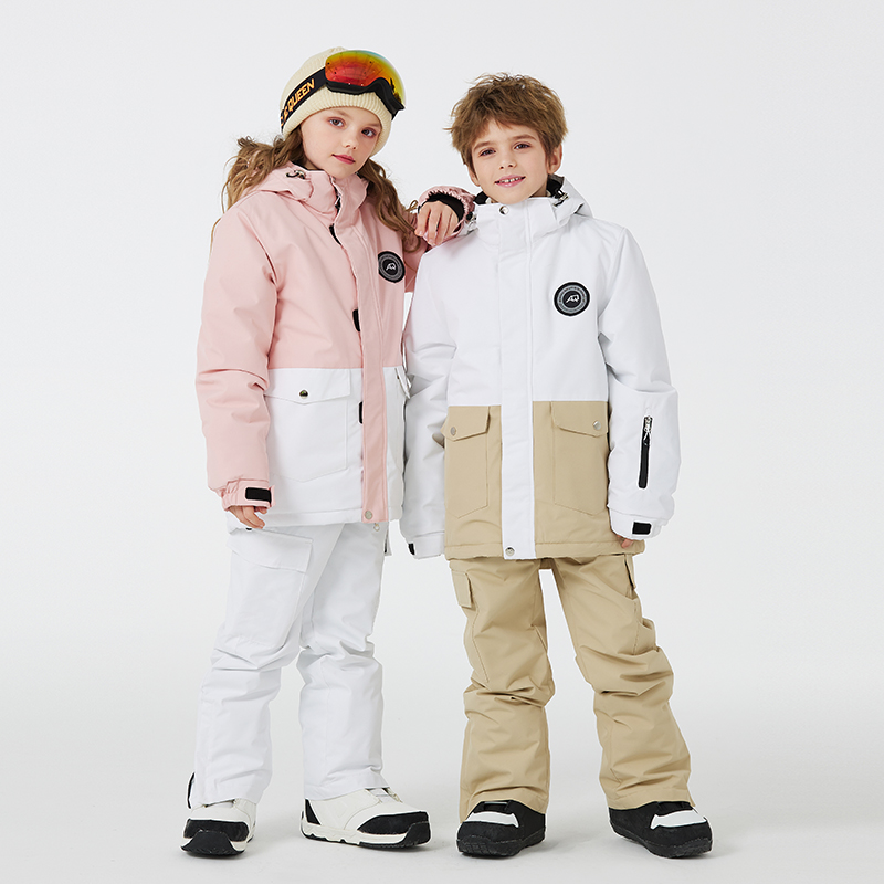 Winter Clothing Boys - 子供用スノースーツウェア,スノーボードウェアセット,スキージャケットとストラップパンツ,男の子と女の子の冬のコスチューム