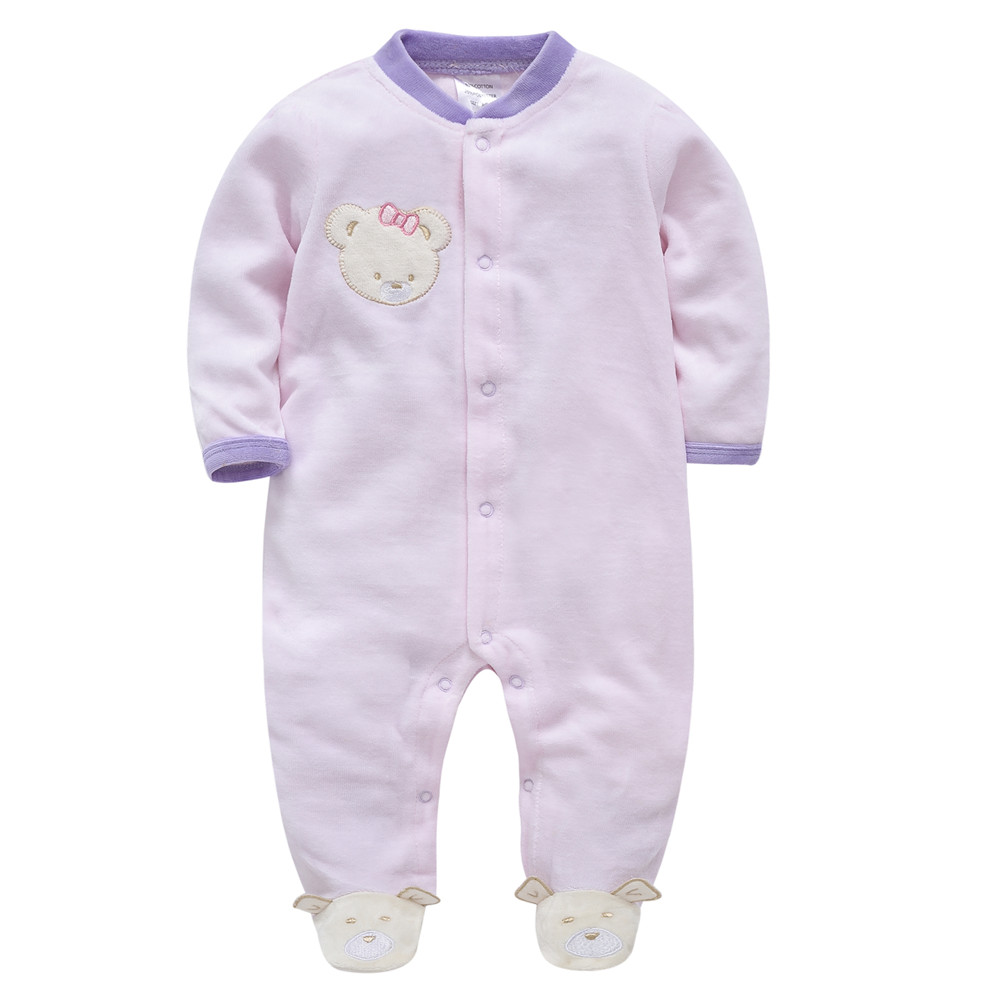 Winter Clothing 1 Year Old - Kavkas 女の赤ちゃん服長袖綿冬暖かいロンパースクマ固体新生児かわいいベビー服少年少女パジャマ