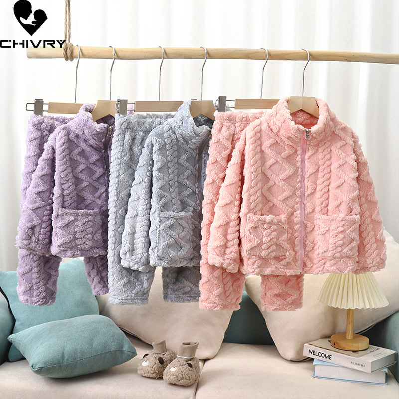 子供用の厚いフランネルパジャマ,ジッパー付き,男の子と女の子 - Winter Clothing Toddler Girl のレビューと価格