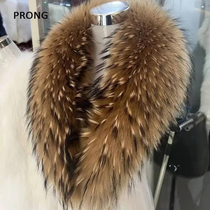 天然アライグマの毛皮の襟,女性用,本物の毛皮のスカーフ,豪華 - Winter Clothing Deals のレビューと価格
