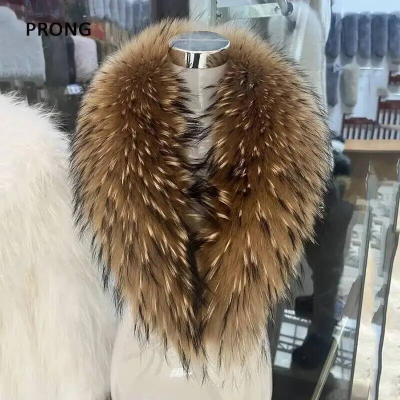 天然アライグマの毛皮の襟,女性用,本物の毛皮のスカーフ,豪華 - Winter Clothing Deals のレビューと価格
