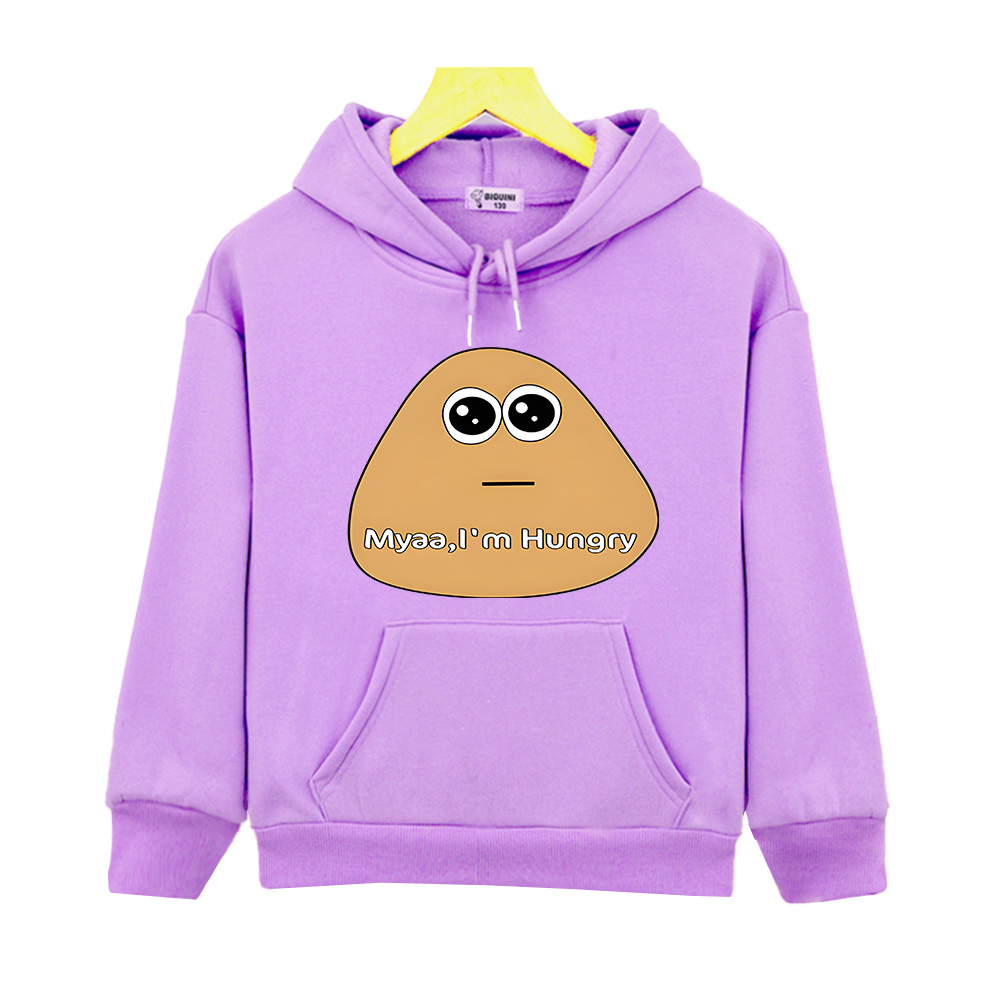 子供のためのエイリアンpou面白いパーカー、子供の漫画プリン - Winter Clothing Toddler Girl のレビューと価格