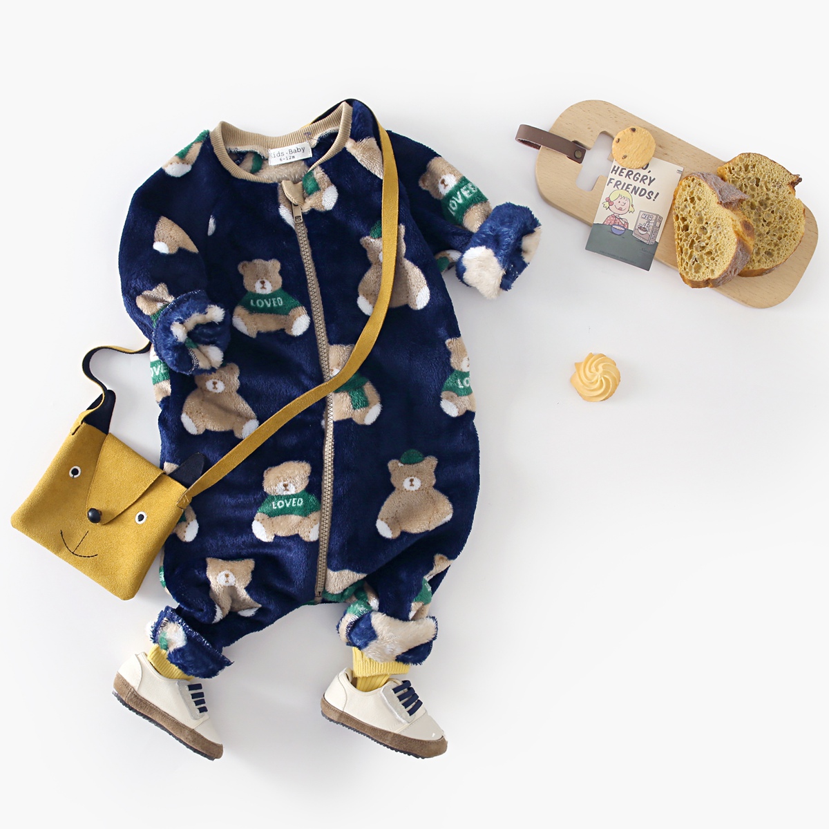 冬用フリース幼児用厚手長袖ジャンプスーツ暖かい動物柄ベビーロ - Winter Clothing 1 Year Old のレビューと価格