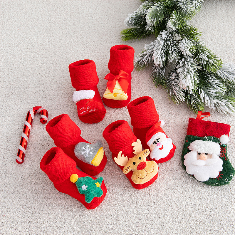 ベビークリスマス靴下新生児綿冬肥厚ショートソックス子供フロア - Winter Clothing Toddler Girl のレビューと価格