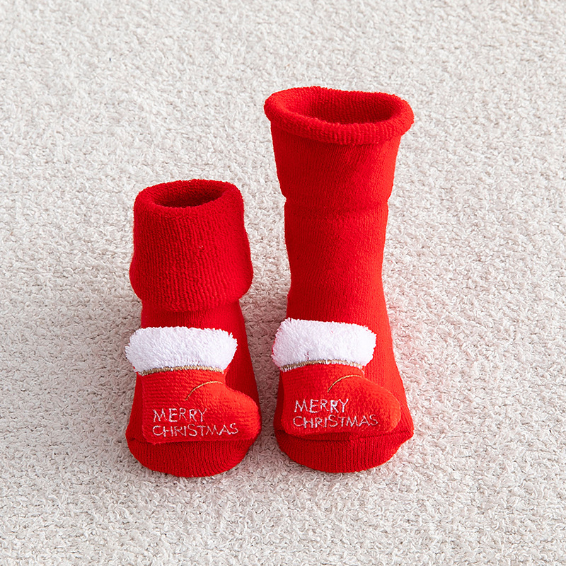 ベビークリスマス靴下新生児綿冬肥厚ショートソックス子供フロア - Winter Clothing Toddler Girl のレビューと価格