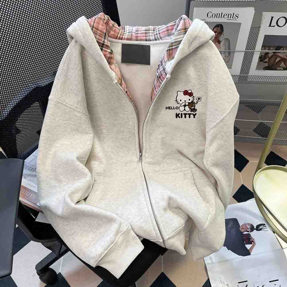 ハローキティ女性のフード付きスウェットシャツかわいい漫画学生 - Winter Clothing Deals のレビューと価格