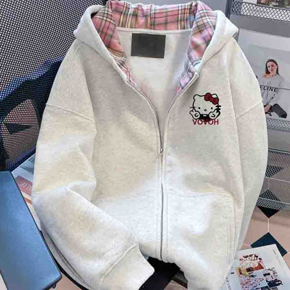 ハローキティ女性のフード付きスウェットシャツかわいい漫画学生 - Winter Clothing Deals のレビューと価格