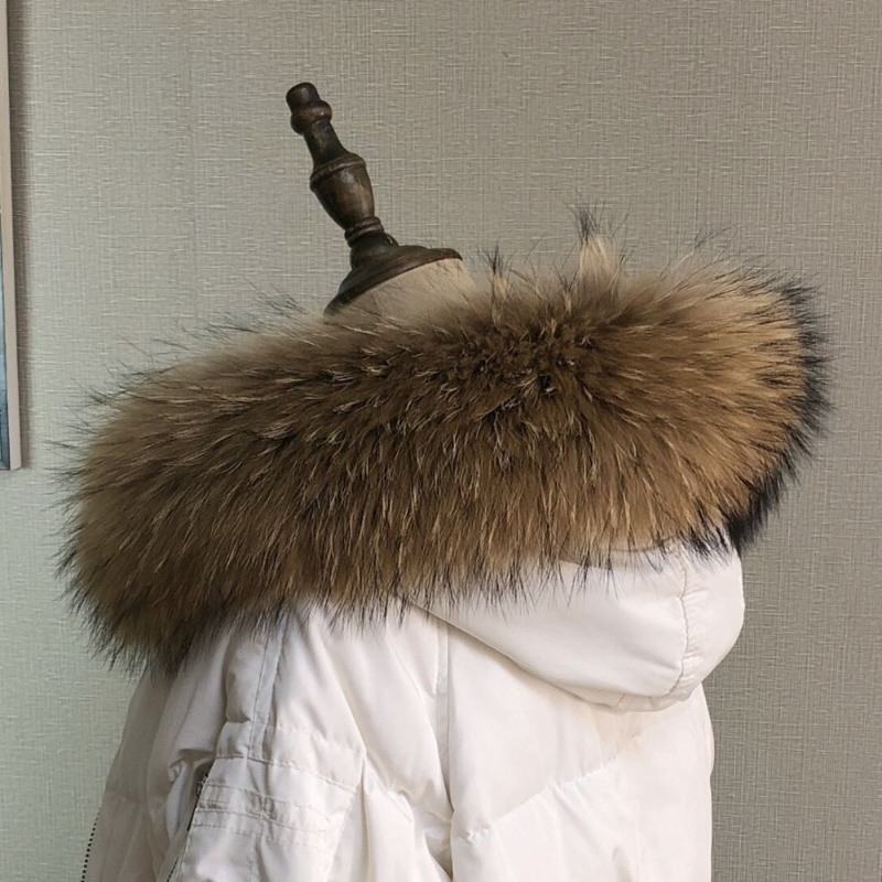 女性用の本物の毛皮の襟,冬用の女性用コートパーカー,アライグ - Winter Clothing Deals のレビューと価格
