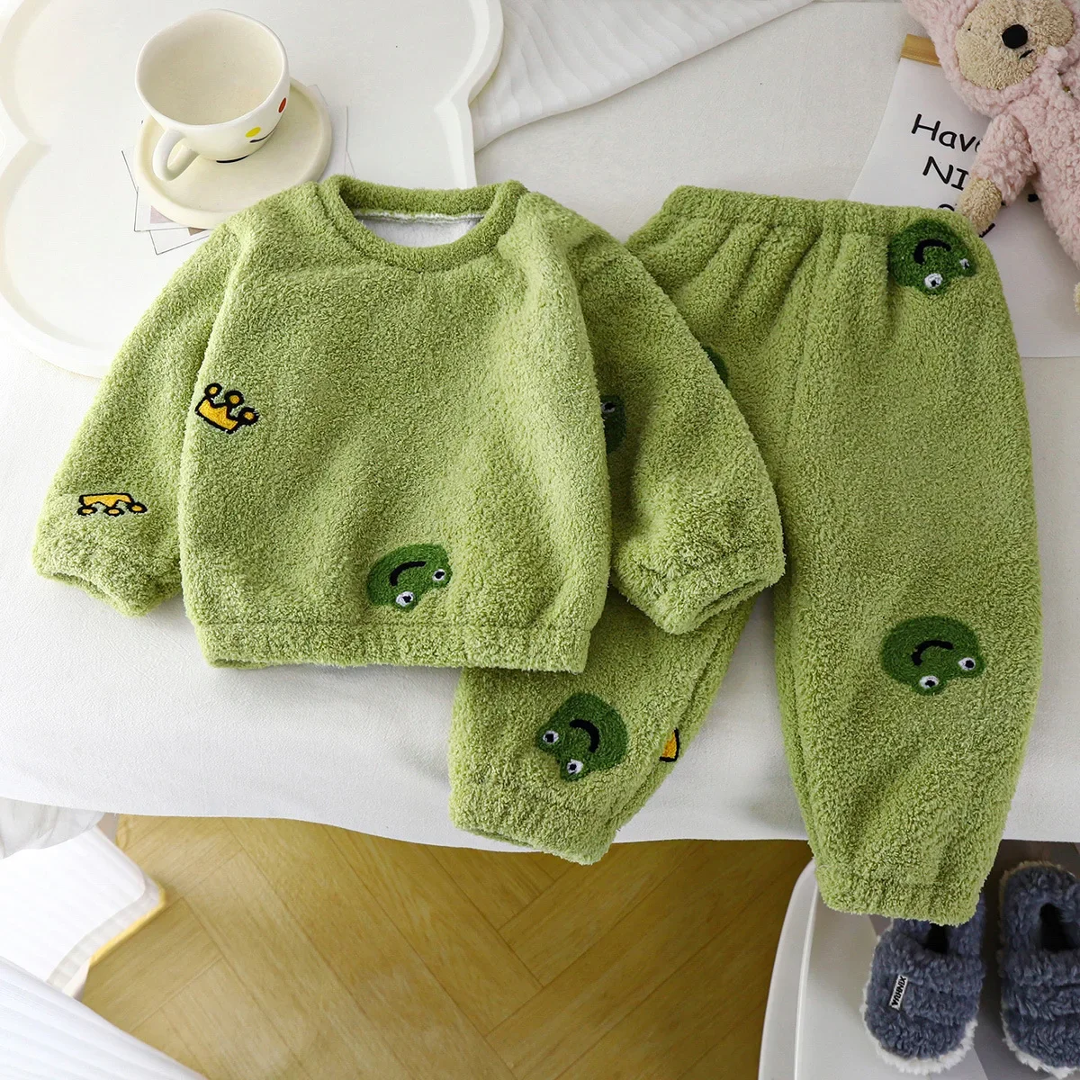 子供のための厚くて暖かいフリースのパジャマ,かわいい漫画の服 - Winter Clothing Toddler Girl のレビューと価格
