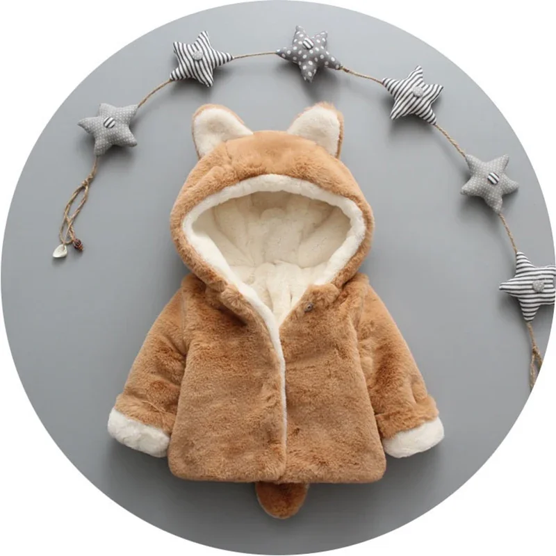 かわいい猫の耳が付いたベビージャケット,小さな女の子のための - Winter Clothing Toddler Girl のレビューと価格