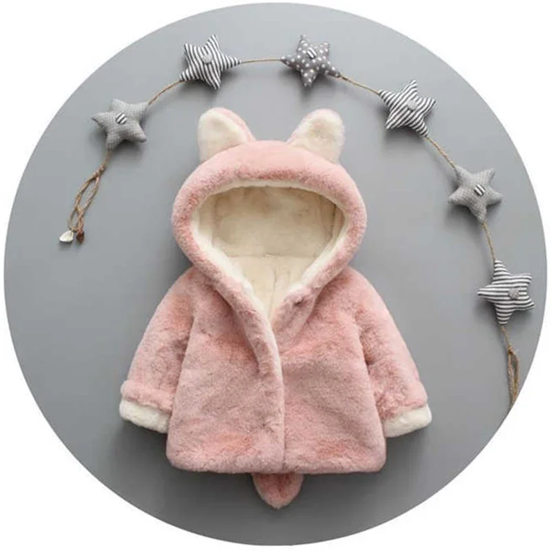 かわいい猫の耳が付いたベビージャケット,小さな女の子のための - Winter Clothing Toddler Girl のレビューと価格