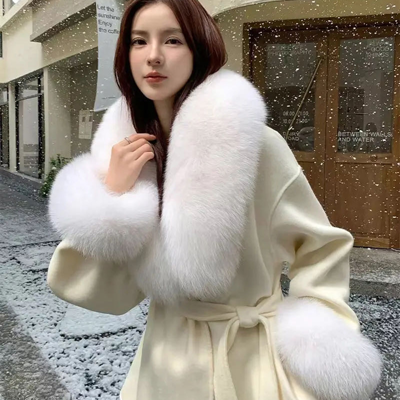 2025年 本物の狐の毛皮の襟 冬 レディース 高級毛皮スカ - Winter Clothing Deals のレビューと価格