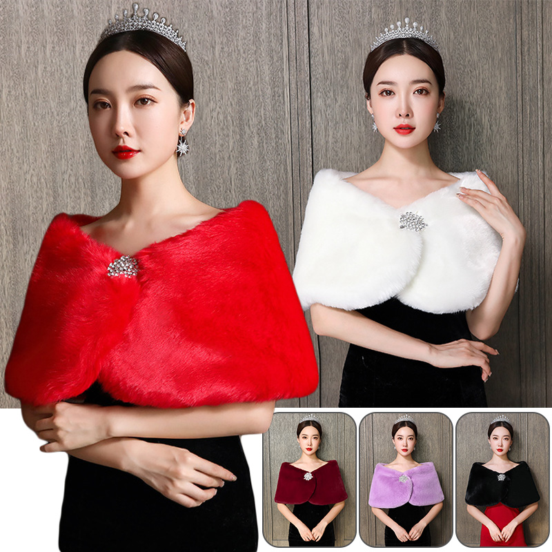 女性ブライダルショールの結婚式の岬冬暖かいボレロマントコート - Winter Clothing Deals のレビューと価格